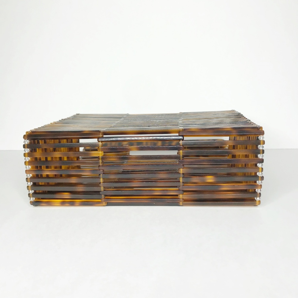 Acrylic Square Handbag in Tortoise - Picture 5 of 8